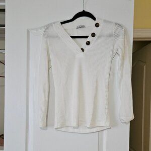 white long sleeve top